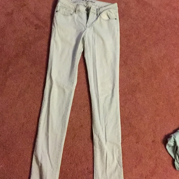 Blue and white stripped skinny jeans