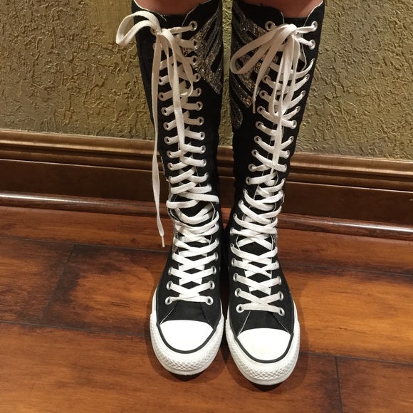 Black all star high top converse NWOT