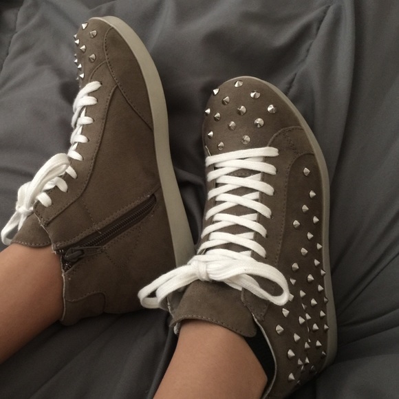side and front toe studded high tops