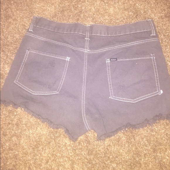 High waisted dark grey/ faded black shorts. - Picture 2 of 3