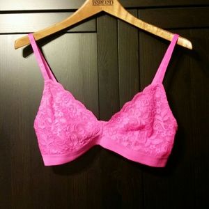 Pink lace bralette