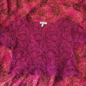 Magenta crochet crop top