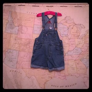 VINTAGE 1990's No Boundaries overall shorts sz L