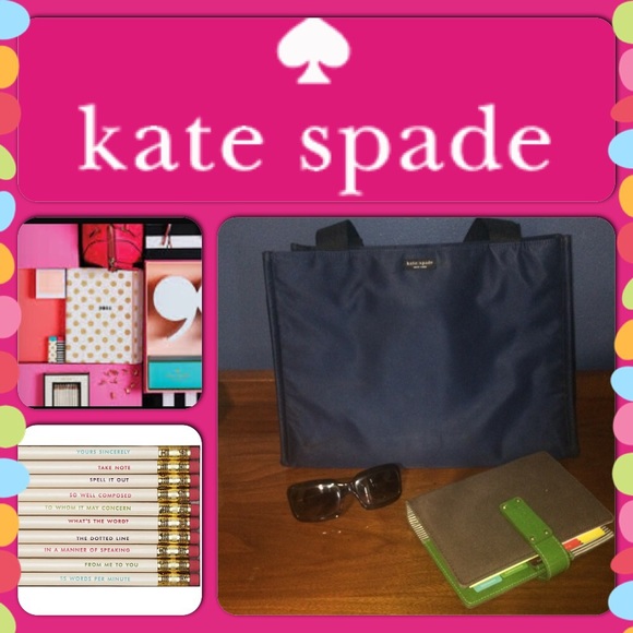 🏈 🎉 HP 🎉EUC Kate Spade Large Navy Nylon Tote
