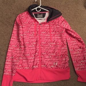 Under Armour Breast cancer awareness zip up hoodie