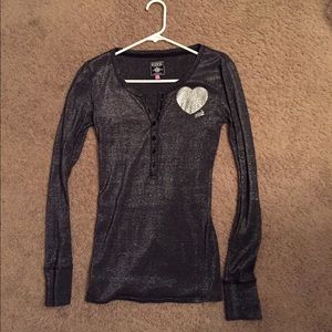 Victoria's Secret Pink Long sleeve shimmery gray