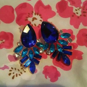 Royal blue fashion earrings