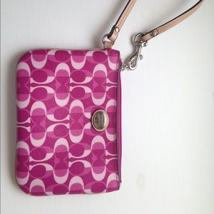 Authentic Coach Pink Leather Wristlet