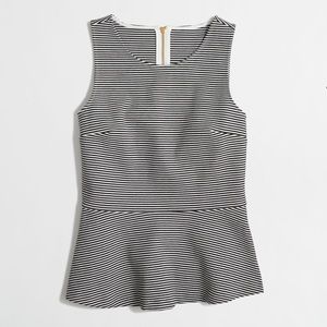 J.Crew Striped black and white peplum top.
