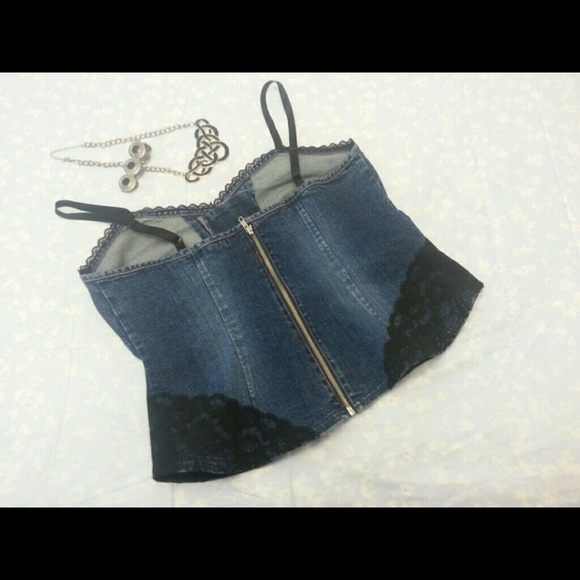 Denim & Black Lace Corset Top from Lane Bryant - Picture 2 of 2