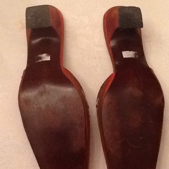 Coral/ bronze shoes, with beads size 9 - Picture 4 of 4