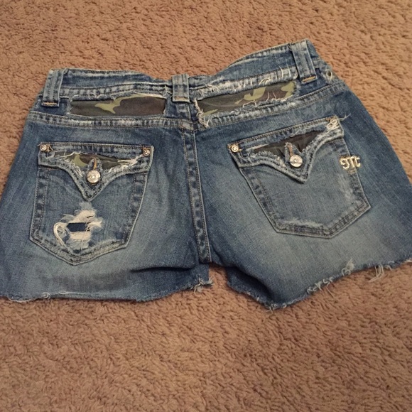 Distressed Camo Miss Me shorts