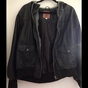 Oversized leather jacket