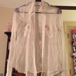 Abercrombie & Fitch sheer button up shirt