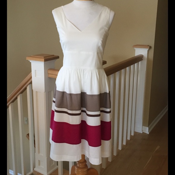 Ann Taylor cream fit and flare dress