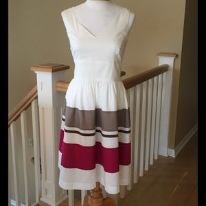 Ann Taylor cream fit and flare dress