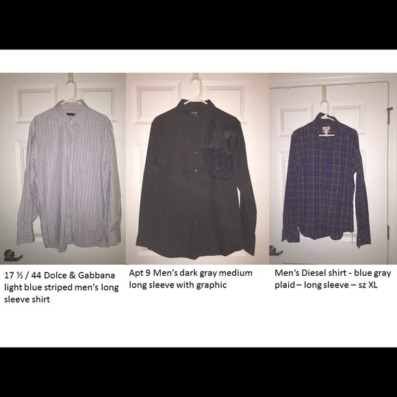 3 men's shirts - sizes medium and XL