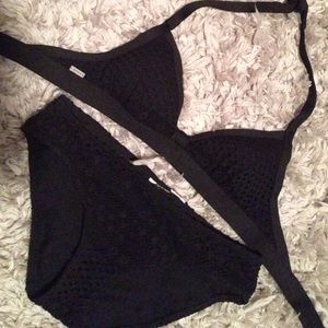Crochet black bikini