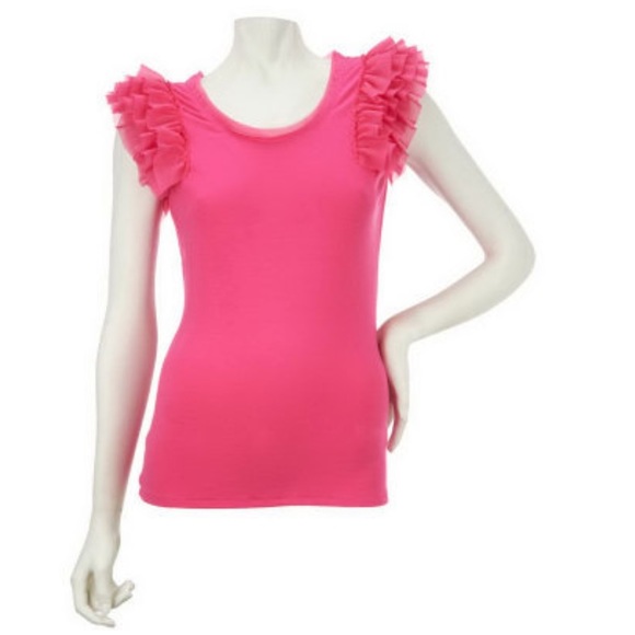 M by Marc Bouwer Scoopneck Knit Top Ruffle Sleeves