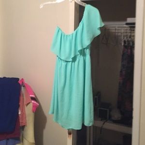 Mint one shoulder boutique dress