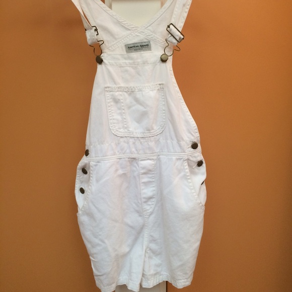 American apparel white overalls