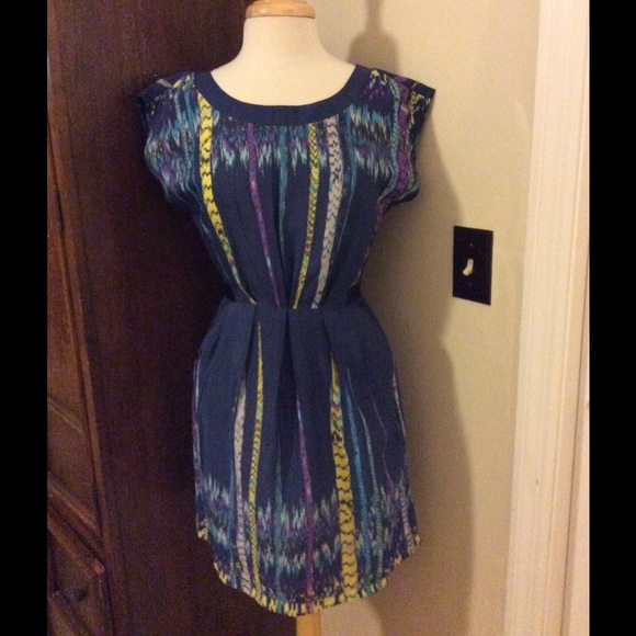 LAST CHANCE BeBop navy w/multi print dress sz M