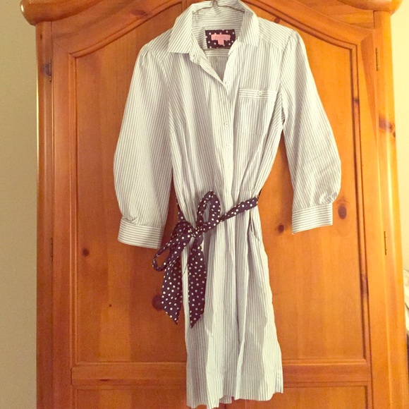 Lilly Pulitzer Striped button up dress with belt