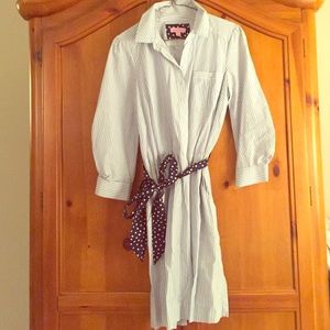 Lilly Pulitzer Striped button up dress with belt
