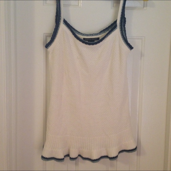 Boston Proper white knit tank size medium