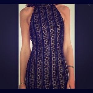 Torn by Ronny Kobo Metallic lace dress