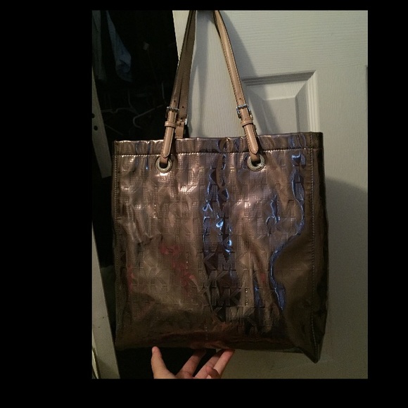 MK Large Metallic Tote