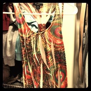 Printed Racer back tank top