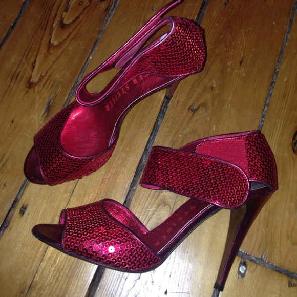 Walter Steiger red sequin heel