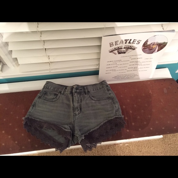 Free people crochet trim shorts