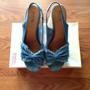 Denim Wedge Heels