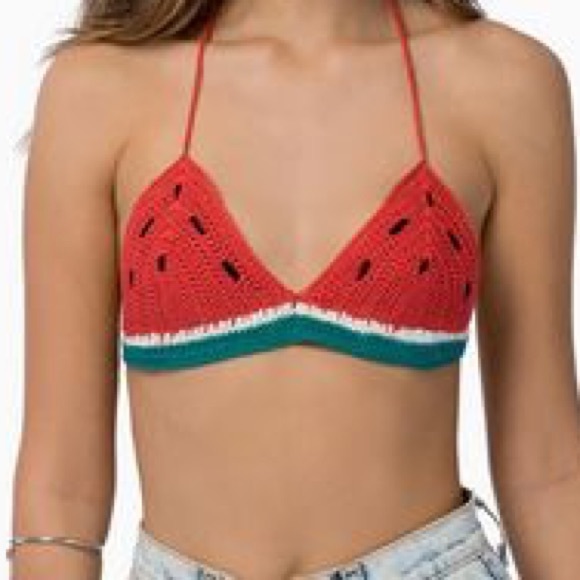 LF Watermelon Crochet Bikini Bra Top