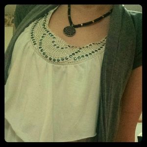 A Sequin Tank Top W/ Attached Cardigan!