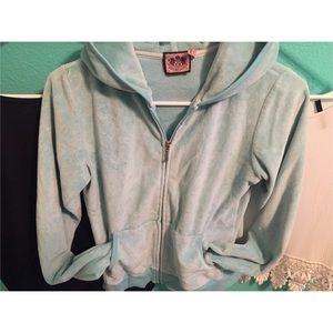 Juicy Baby Blue Velour Zip Sweatshirt - M