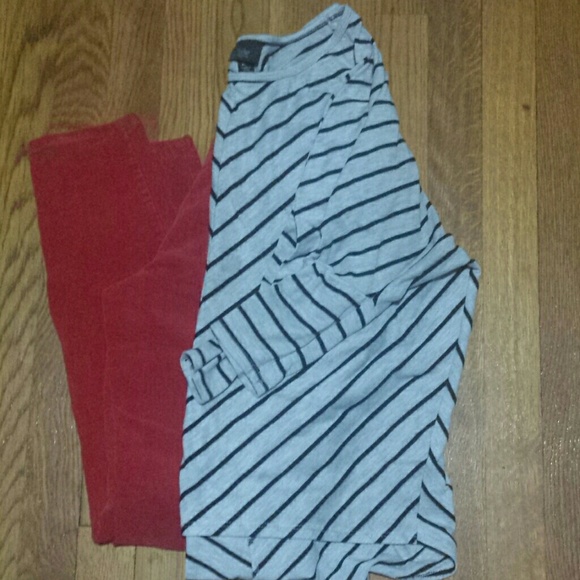 Red Skinny Courdoroys