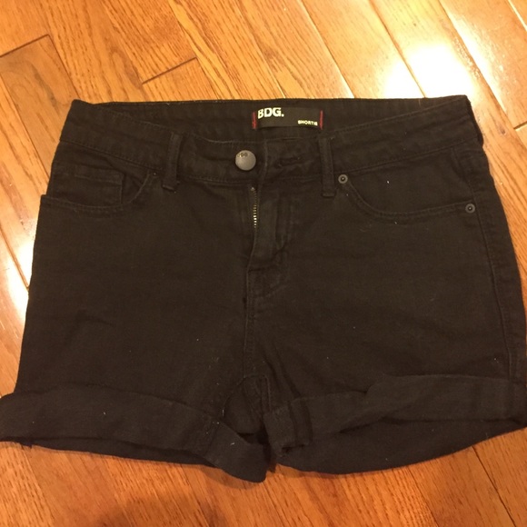 BDG black denim shorts