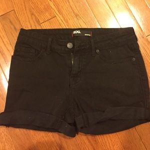 BDG black denim shorts