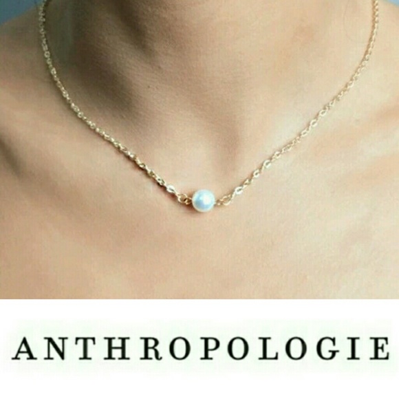 Anthropologie Pearl Drop Necklace
