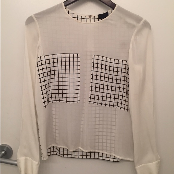 Theory silk grid-print blouse - Picture 1 of 2