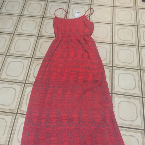 Beautiful orange and grey maxi dress