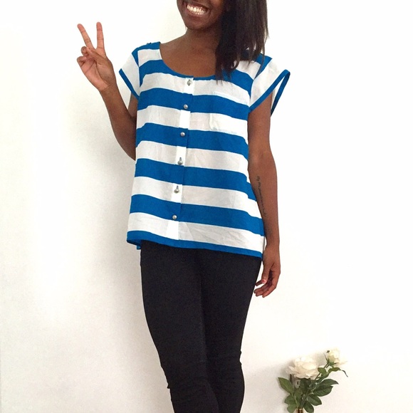 Playful Striped J. Crew Blouse