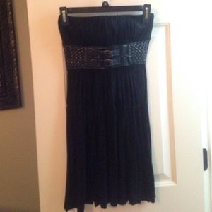 Black strapless dress