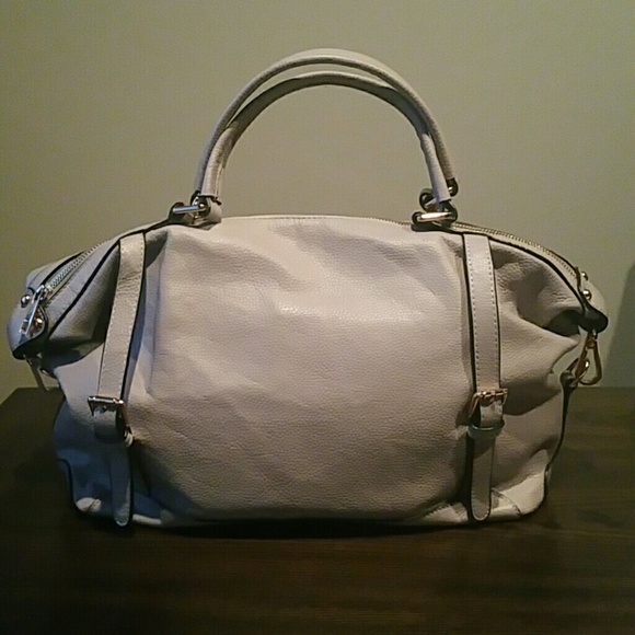 Ora Delphine gray leather satchel