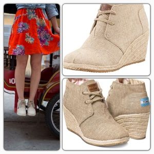 toms booties wedge