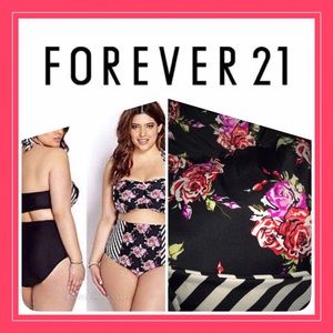 F21+ High Waisted Swim Suit