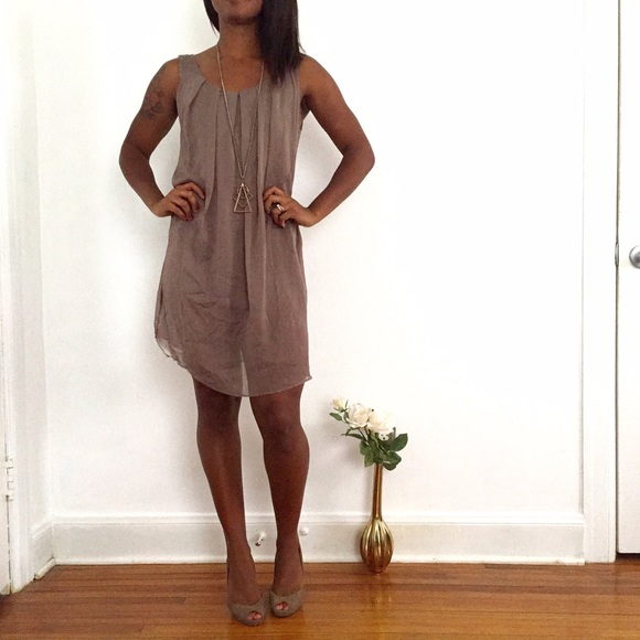 Flowy Brown Tank Dress